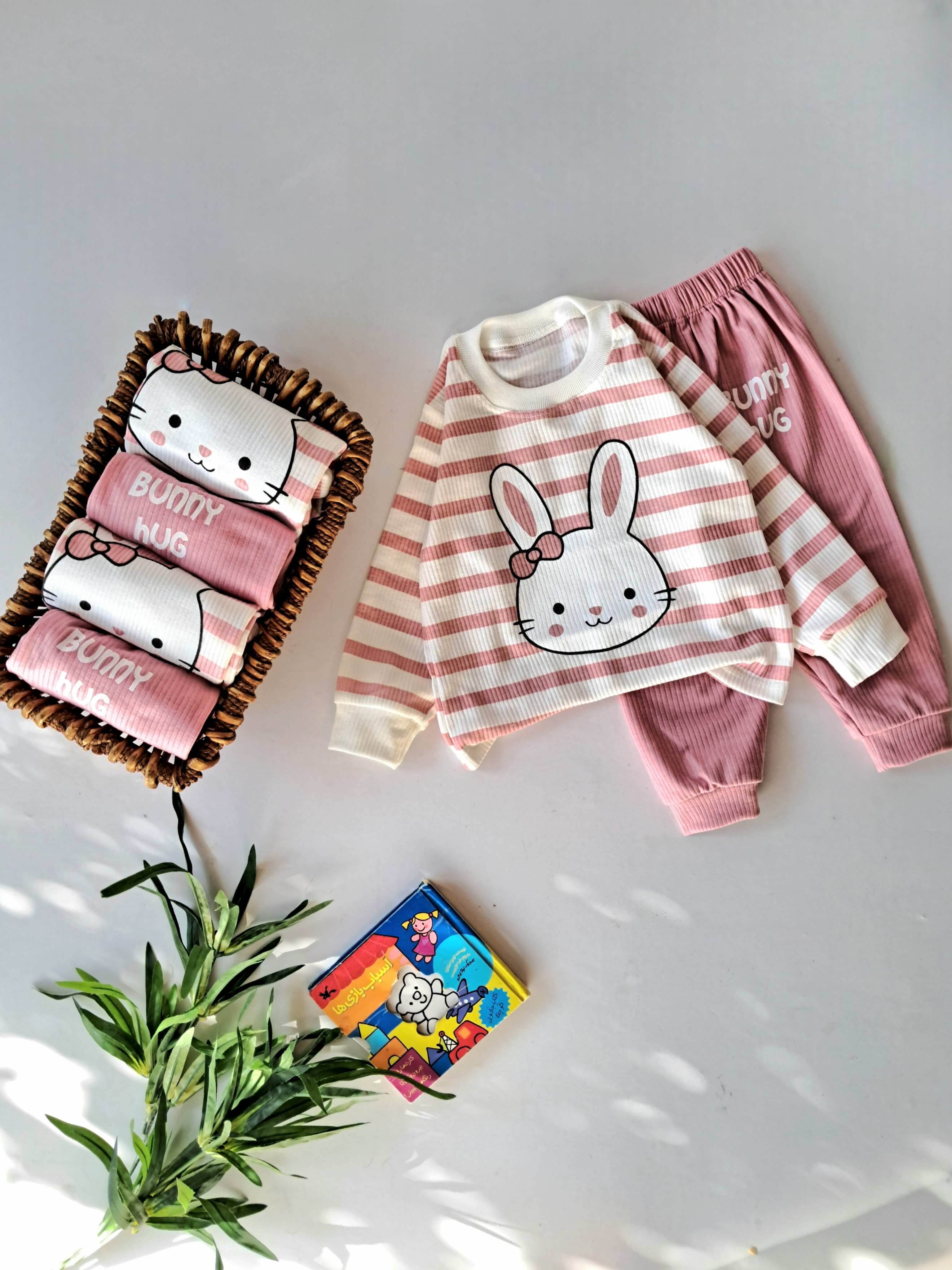 ست بلوزشلوار کبریتی دخترونه خرگوشی بانی راه راه